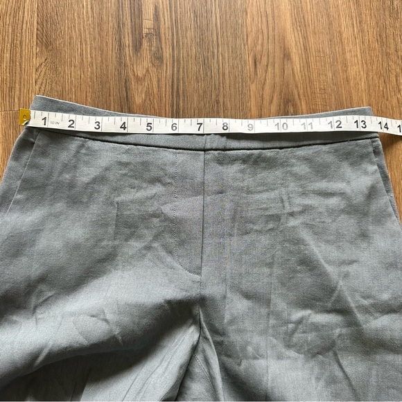 Theory Womens Treeca Pull On Pants 2 Gray Soft Crunch Linen Blend Elastic Waist - Picture 11 of 11